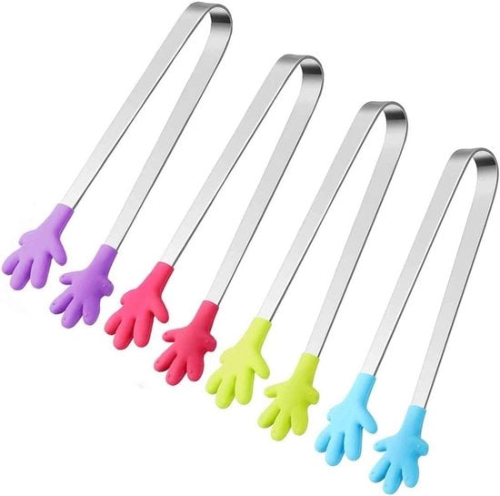 Tanghe di alimentazione in materiale siliconico - Materiale siliconico di alta qualità - Clip in platina siliconica - Clip in acciaio inossidabile SUS430 - Supporto da -40 a 220 gradi - 4 pezzi mini