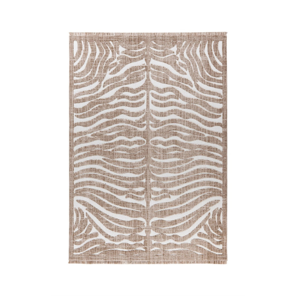 Tappeto moderno Sarai 300 con design zebrato marrone