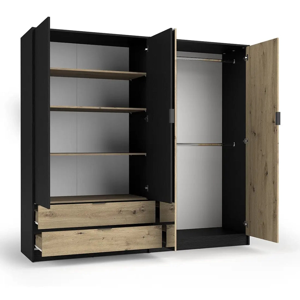 Armadio MELODY - design moderno con specchio e multipli spazi di stoccaggio