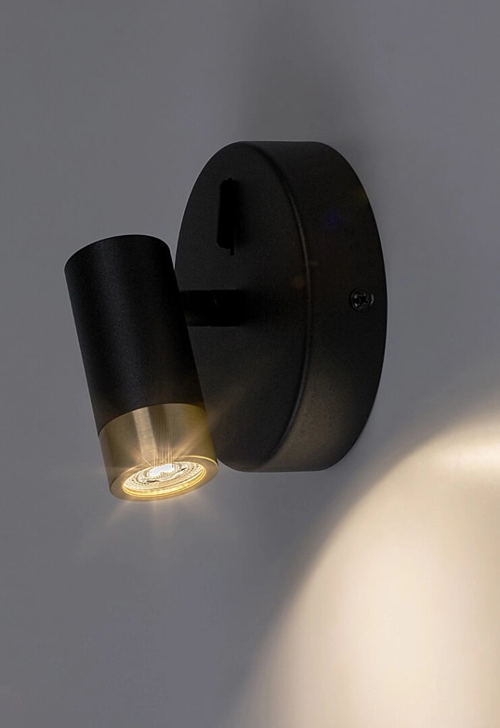 Applique industriale nero-oro LED 3W orientabile Rabalux