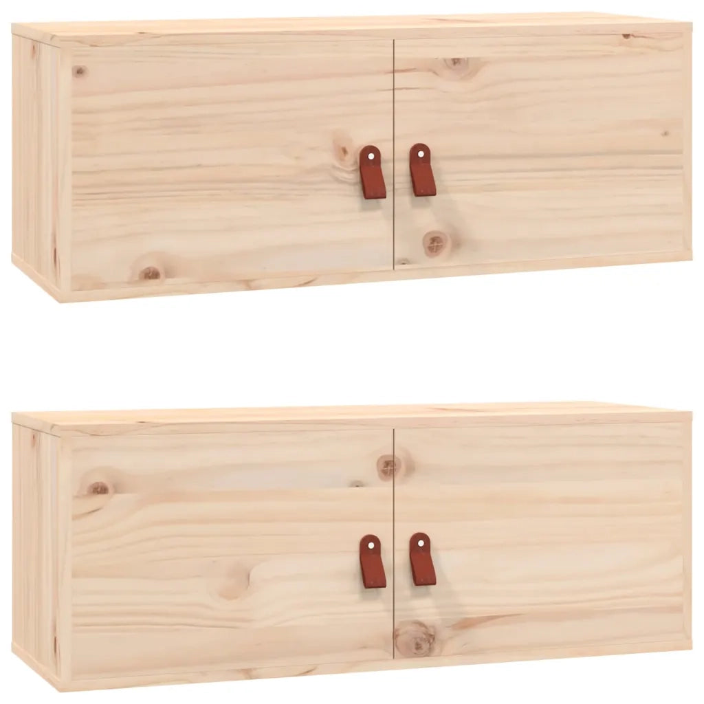 Pensili 2 pz 80x30x30 cm in Legno Massello di Pino