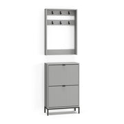 Vicco Armadio da ingresso Grigio 60 x 92 cm Set, 2 parti