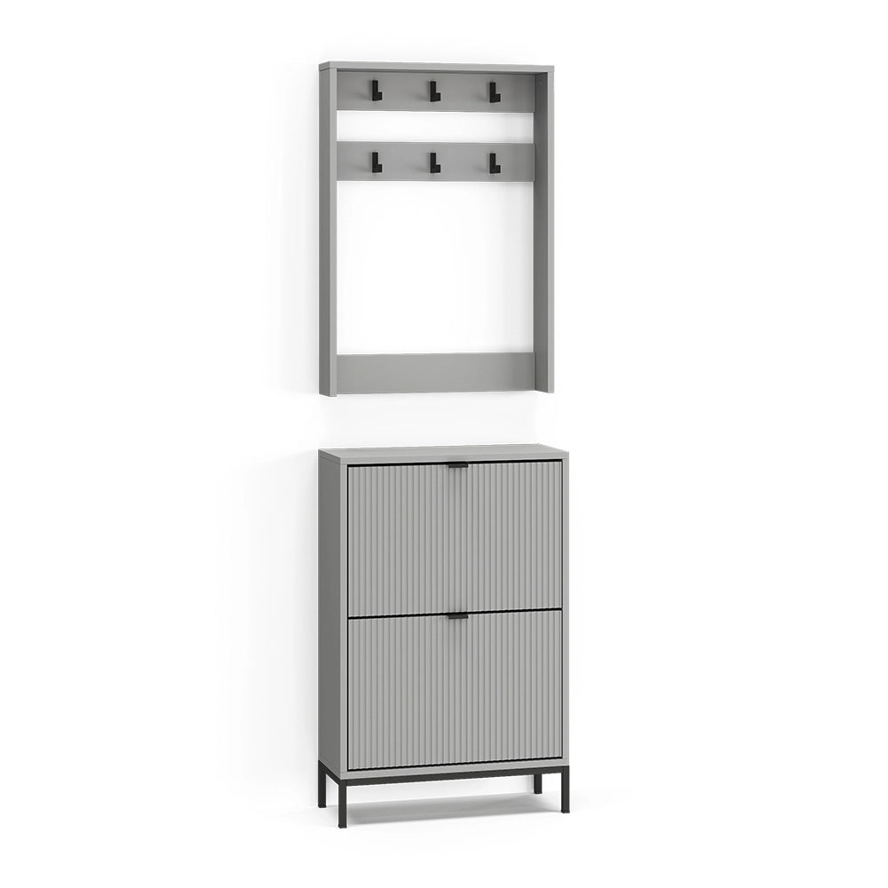 Vicco Armadio da ingresso Grigio 60 x 92 cm Set, 2 parti