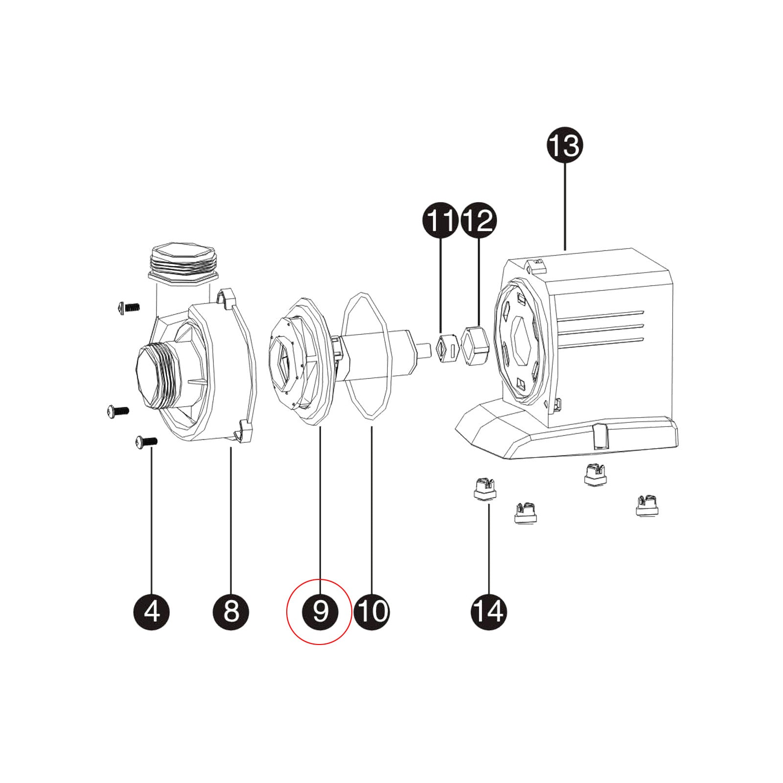 Pezzo di ricambio per pompa per piscine CPP-5000 Rotore preassemblato