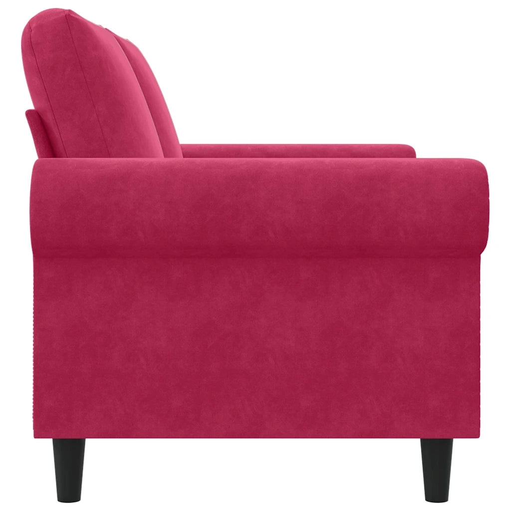 Divano a 2 Posti-Sofa 2 Posti Rosso Vino 120 cm in Velluto 389574