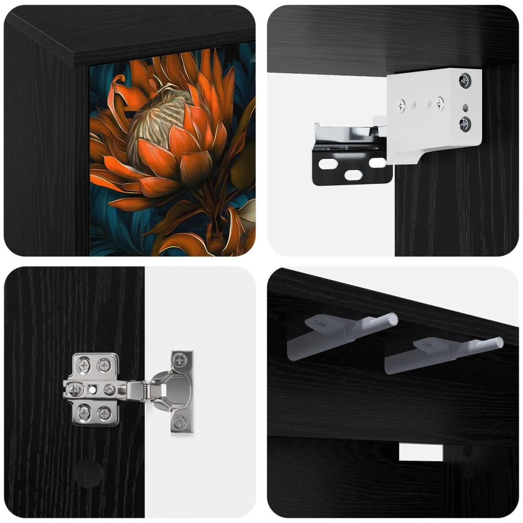 Mobile TV da Parete LOCHEM 69 x 33 x 40 cm Rovere Nero 8007112