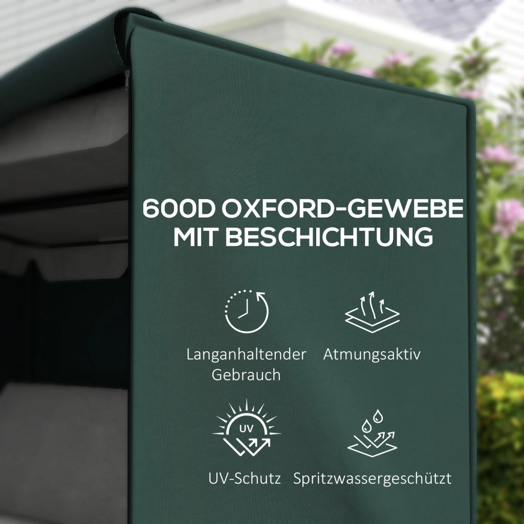 Copertura per altalena da giardino 3 posti ¨C Minimal ¨C 205x124x164cm verde scuro 600D Oxford