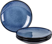 Tavolo da pranzo in porcellana per 4 persone, grandi piatti da insalata, blu vintage - 20 cm, set da 4 servizi, servizi, piatti da forno e lavastoviglie in ceramica