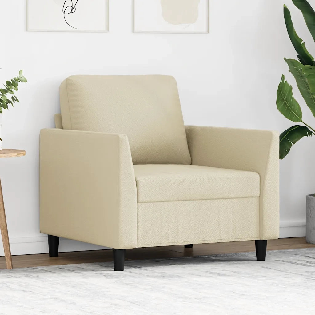 Poltrona-Poltroncina-Divano Sedia Crema 60 cm Velluto 815328