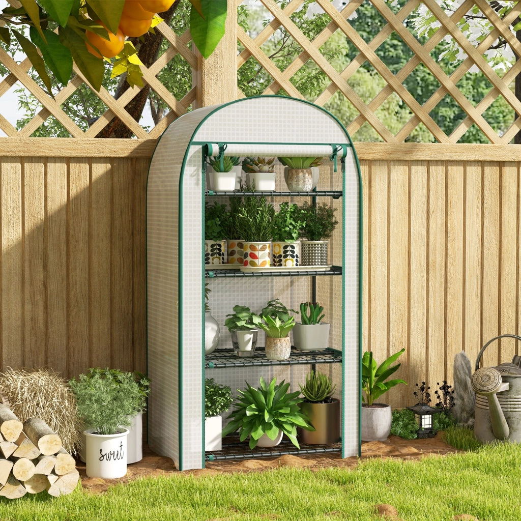Serra da Giardino Verticale con Ripiani in Metallo ¨C zephmum ¨C Bianco 80x50x160 cm