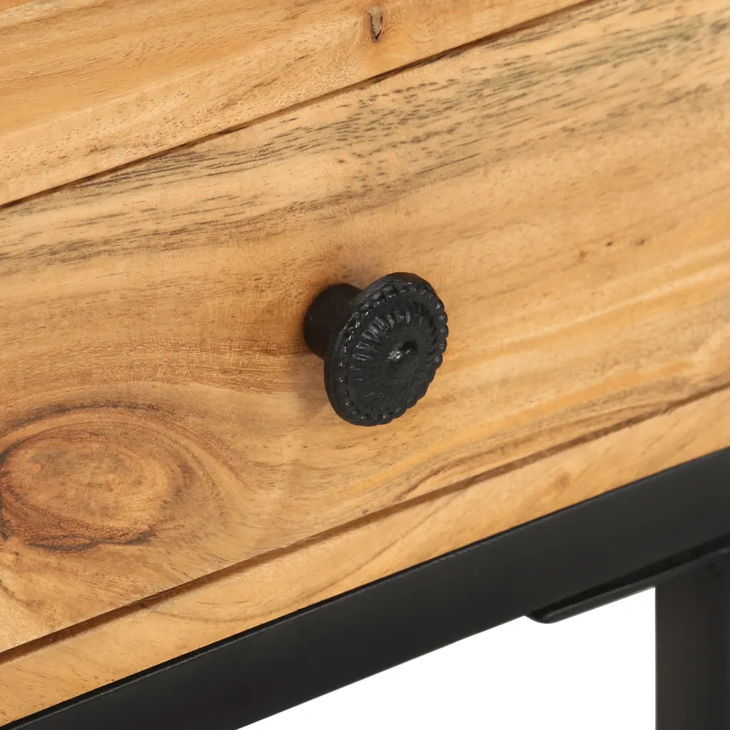 Tavolino Laterale a Forma di U-Tavolino da soggiorno 45x30x61 cm in Massello Acacia