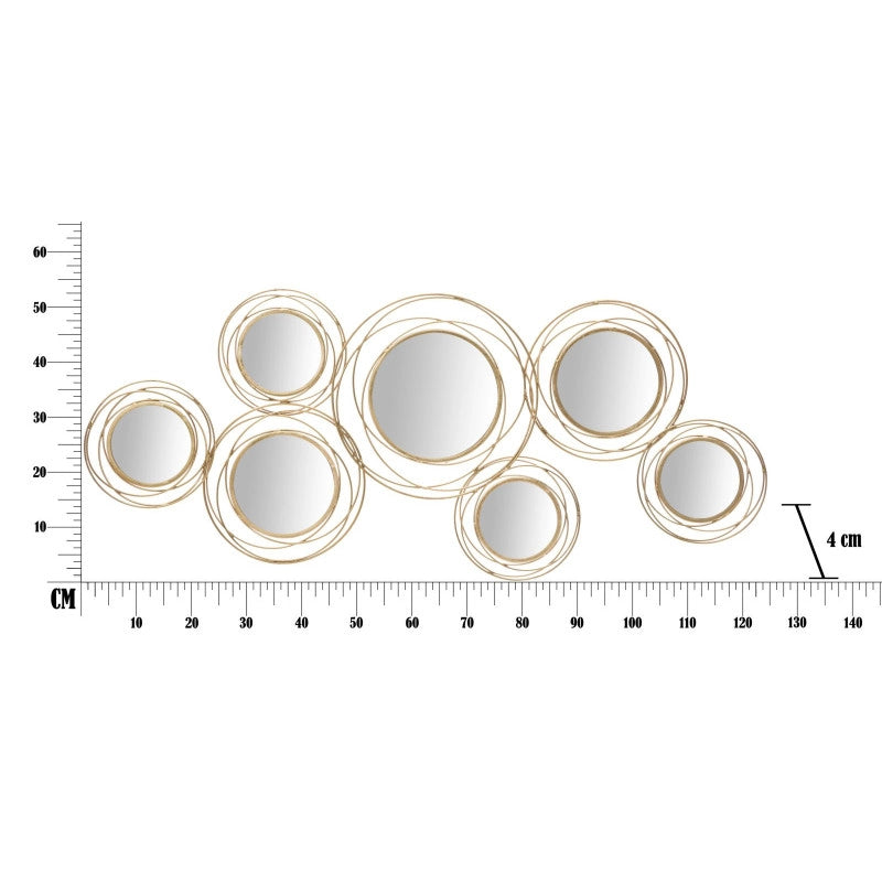 Pannello/specchio Gold Round cm 124,5x4x53,5