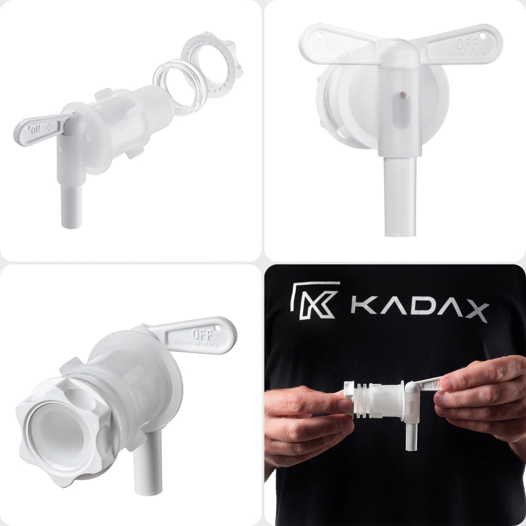 Rubinetto di scarico a spirale KADAX per secchio di fermentazione con guarnizione