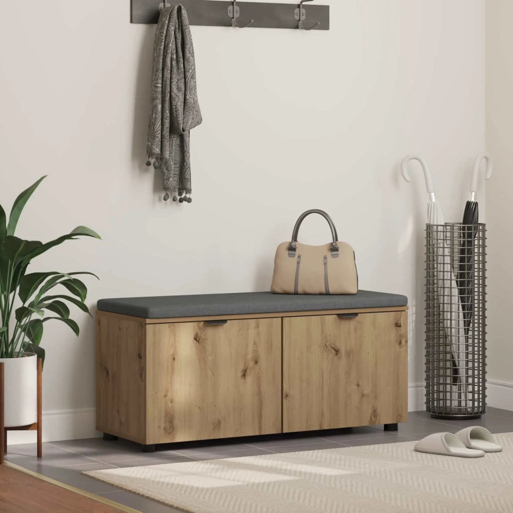 Panca per scarpe con cuscino Rovere Artigianale 906113