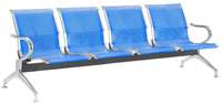 Panca per Sala Attesa 4 Posti in Acciaio da Ufficio Tosini Blu