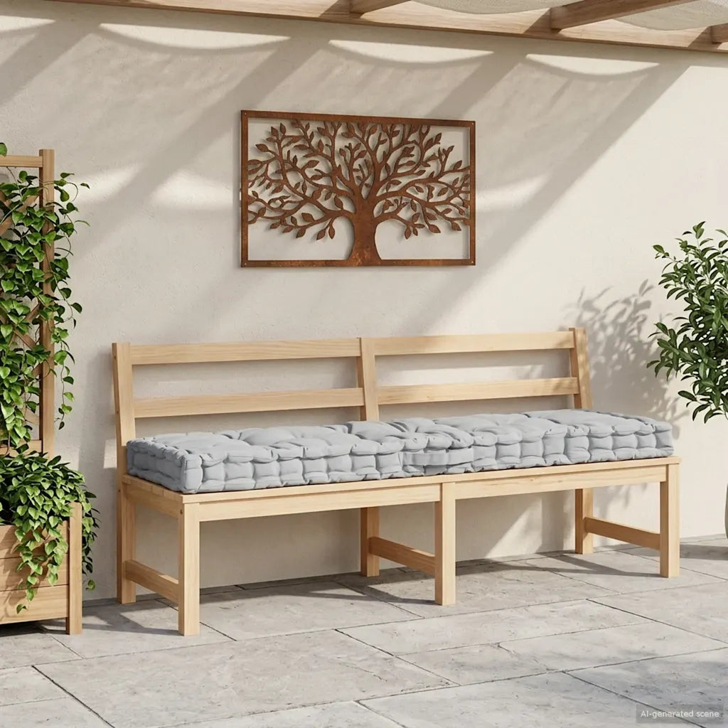 Cuscino per Pallet e Pavimento in Cotone 120x40x7 cm Grigio 48677