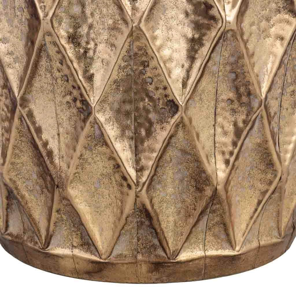 Fioriera in metallo dorato 38,5x38,5x34h cm