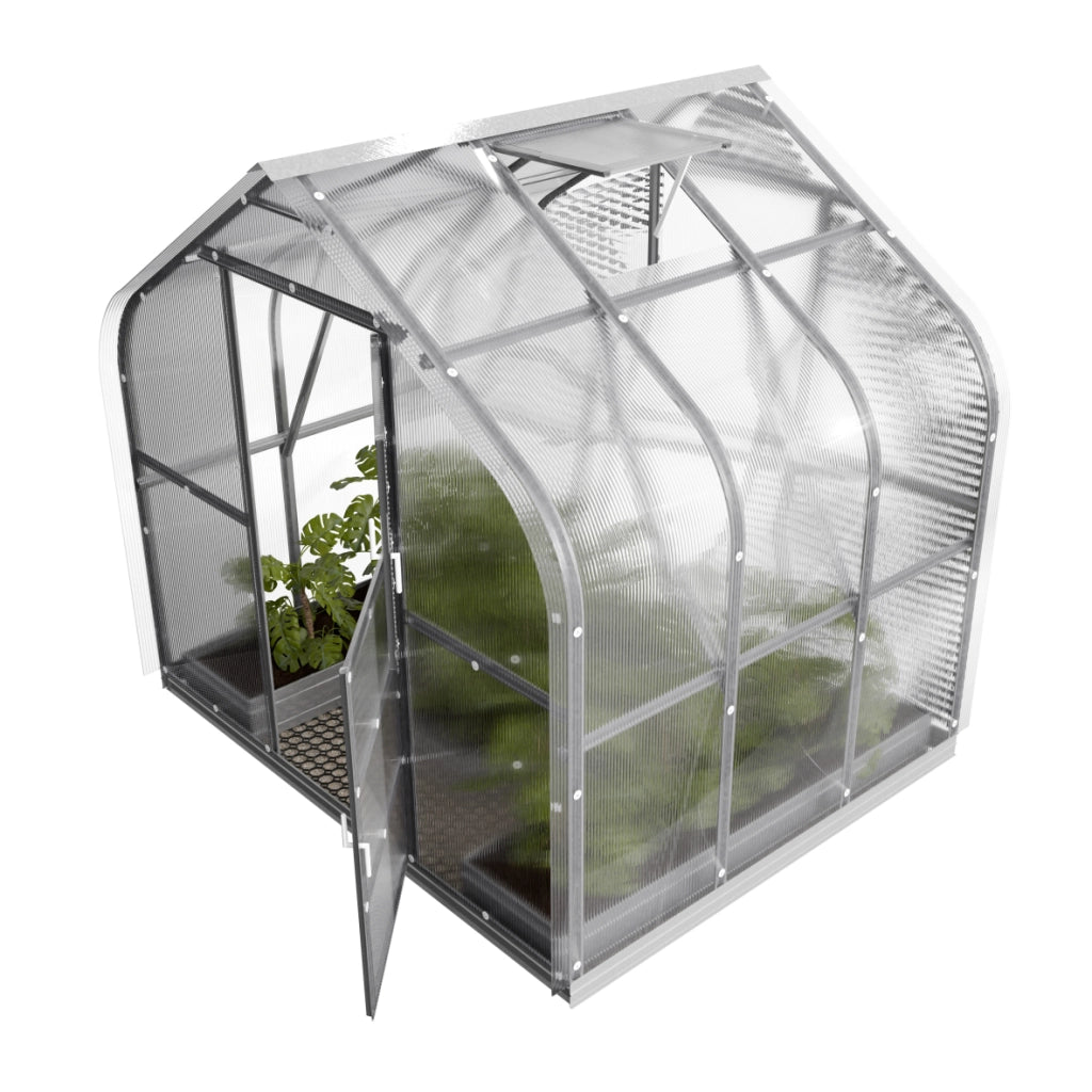 Serra da giardino KLASIKA Standard 5m2, 2,5m x 2m, 6 mm avec revêtement en polycarbonate (avec 1 toit ouvrant automatique)