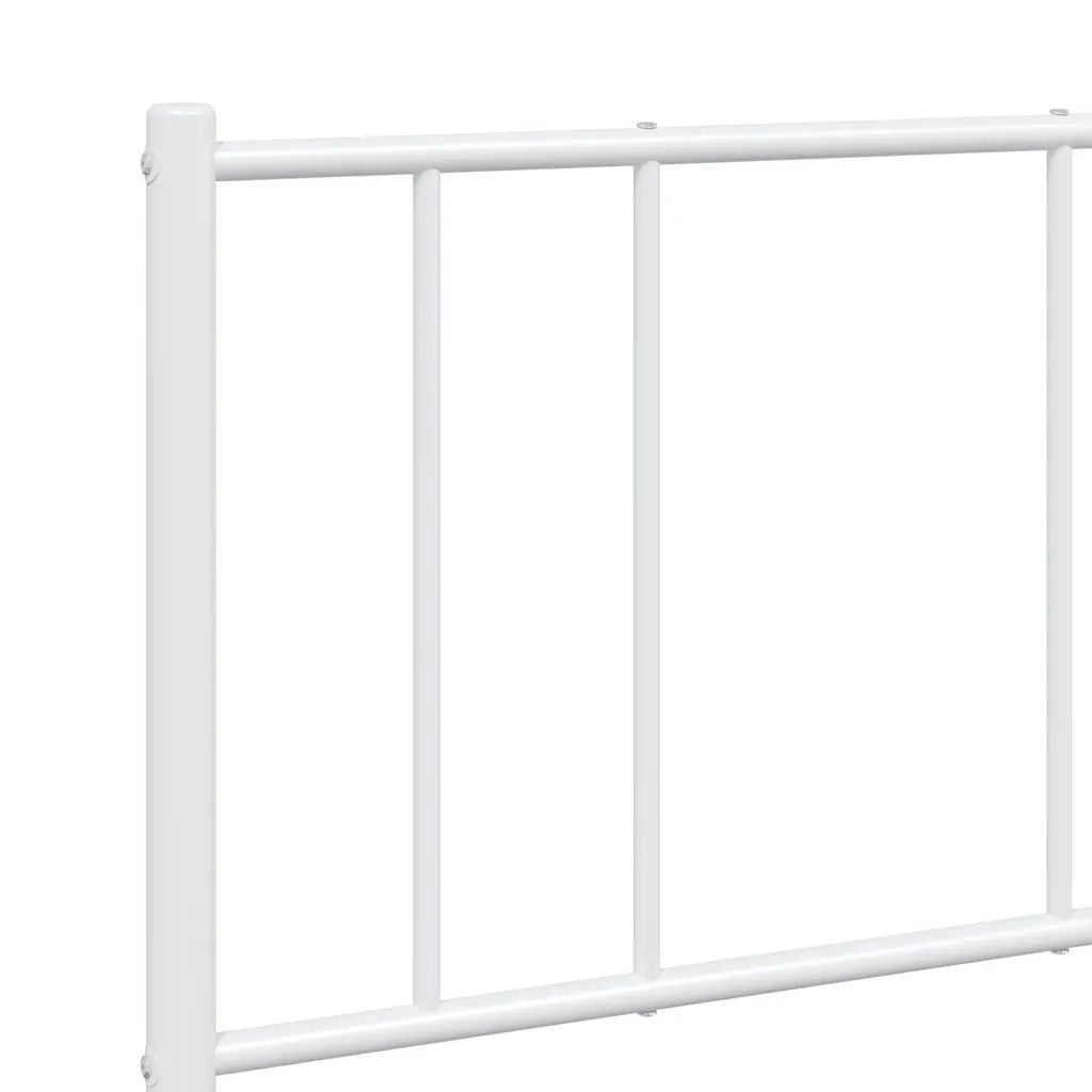 Letto matrimoniale | Letto per adulti | Giroletto con Testiera e Pediera Metallo Bianco 140x200 cm