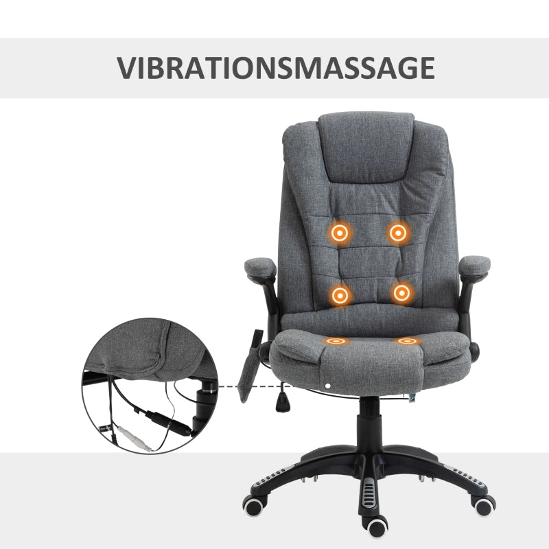 SEDIA Ufficio ergonomica massaggiante 68x72x110-120 cm Grigio scuro