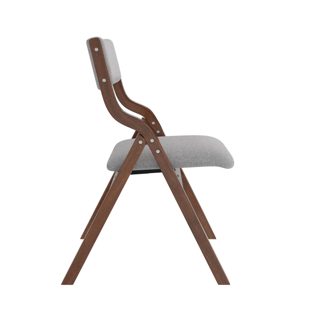Set di 2 sedie pieghevoli in legno massello grigio