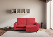 Divano sakar 2 posti medio  (due sedute da 70cm) + pouf misure esterne l.168 p.145 | rosso - Mobili 2G