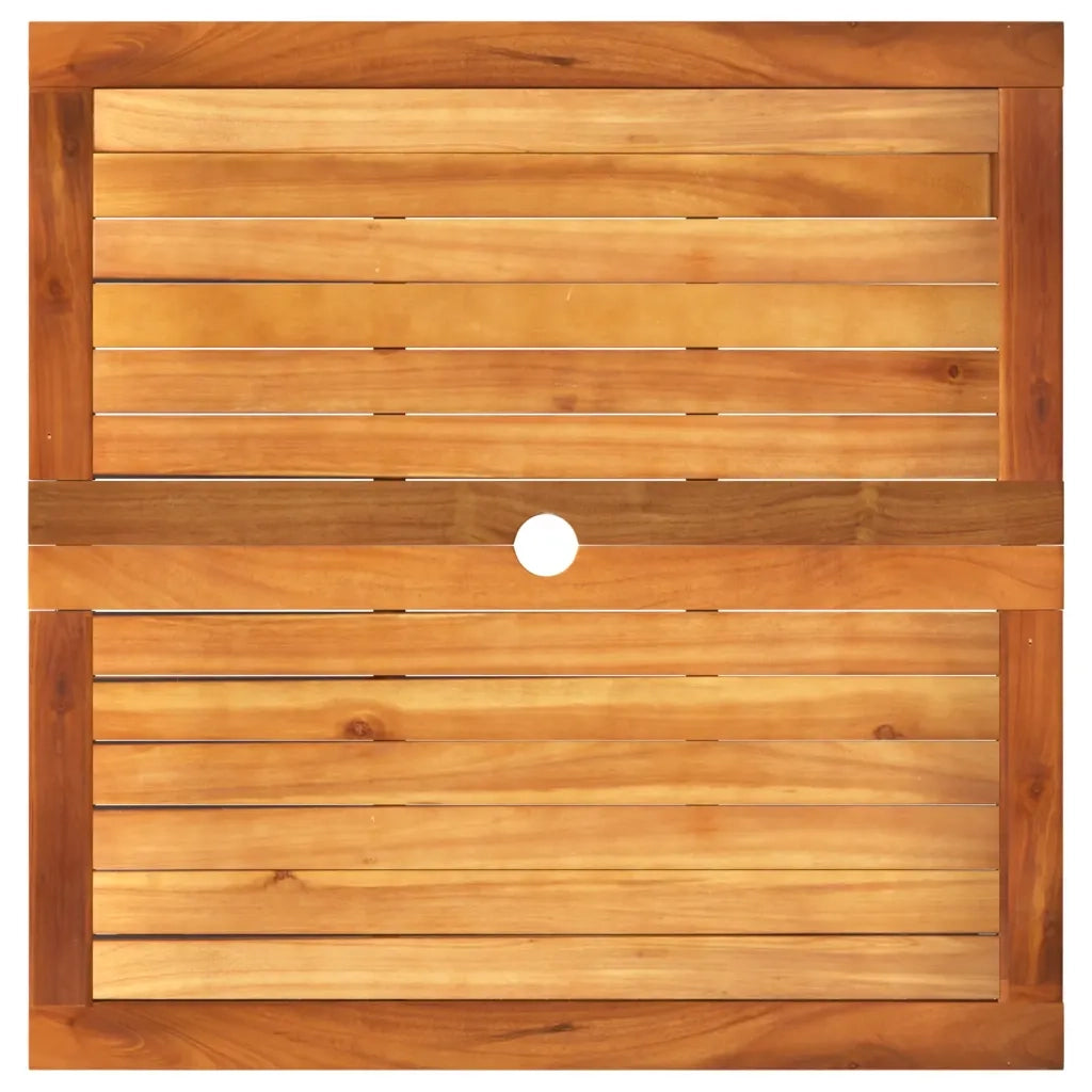 Tavolo da Giardino Grigio 80x80x75 cm Polyrattan e Legno Acacia 366274