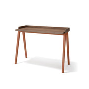 Scrivania Herdasa effetto noce gambe faggio in terracotta 81x111x50cm