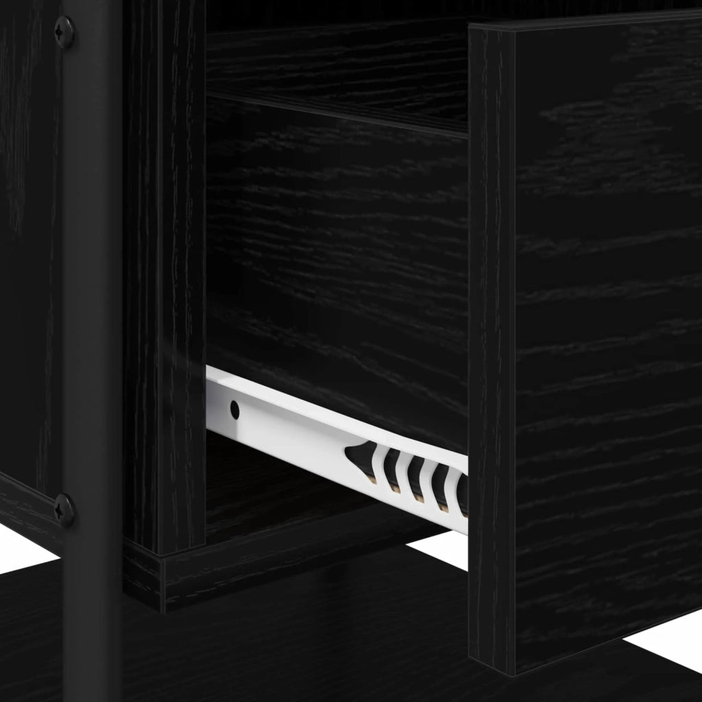 Armadio da Notte 2 pz Rovere Nero 35 x 36,5 x 47 cm 8007660