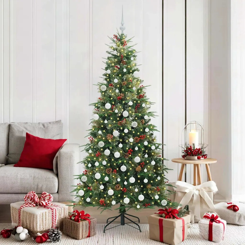 Albero di Natale Artificiale con Rami Pieghevoli Verde 180 cm