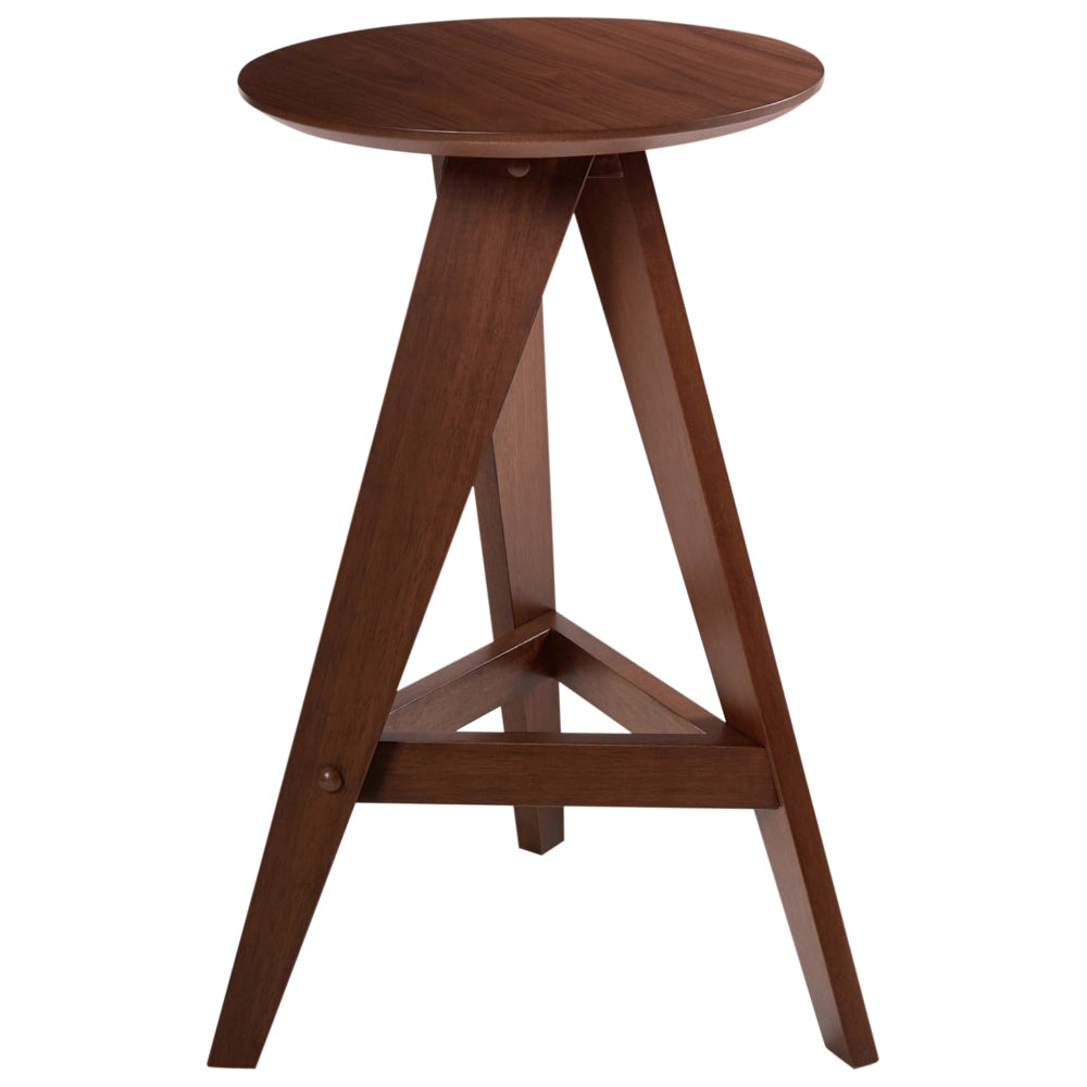 Set di 2 sgabelli in legno di caucciù marrone in stile retrò per sala da pranzo cucina