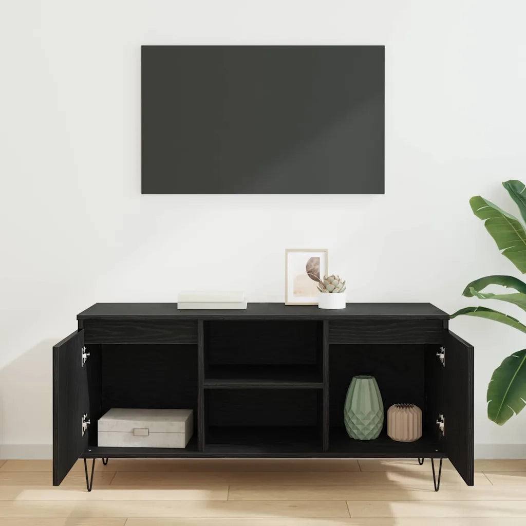 Mobile TV Rovere Nero 104 x 35 x 50 cm Legno multistrato 881934