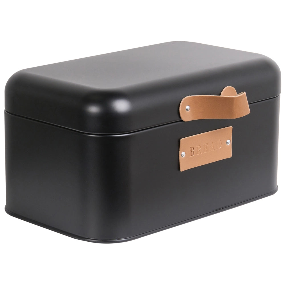 Set da 4 pezzi composto da portapane e contenitori in metallo nero Portapane 30 x 17 x 17 cm Contenitori per tè, caffè e zucchero Conservazione degli alimenti Cucina moderna