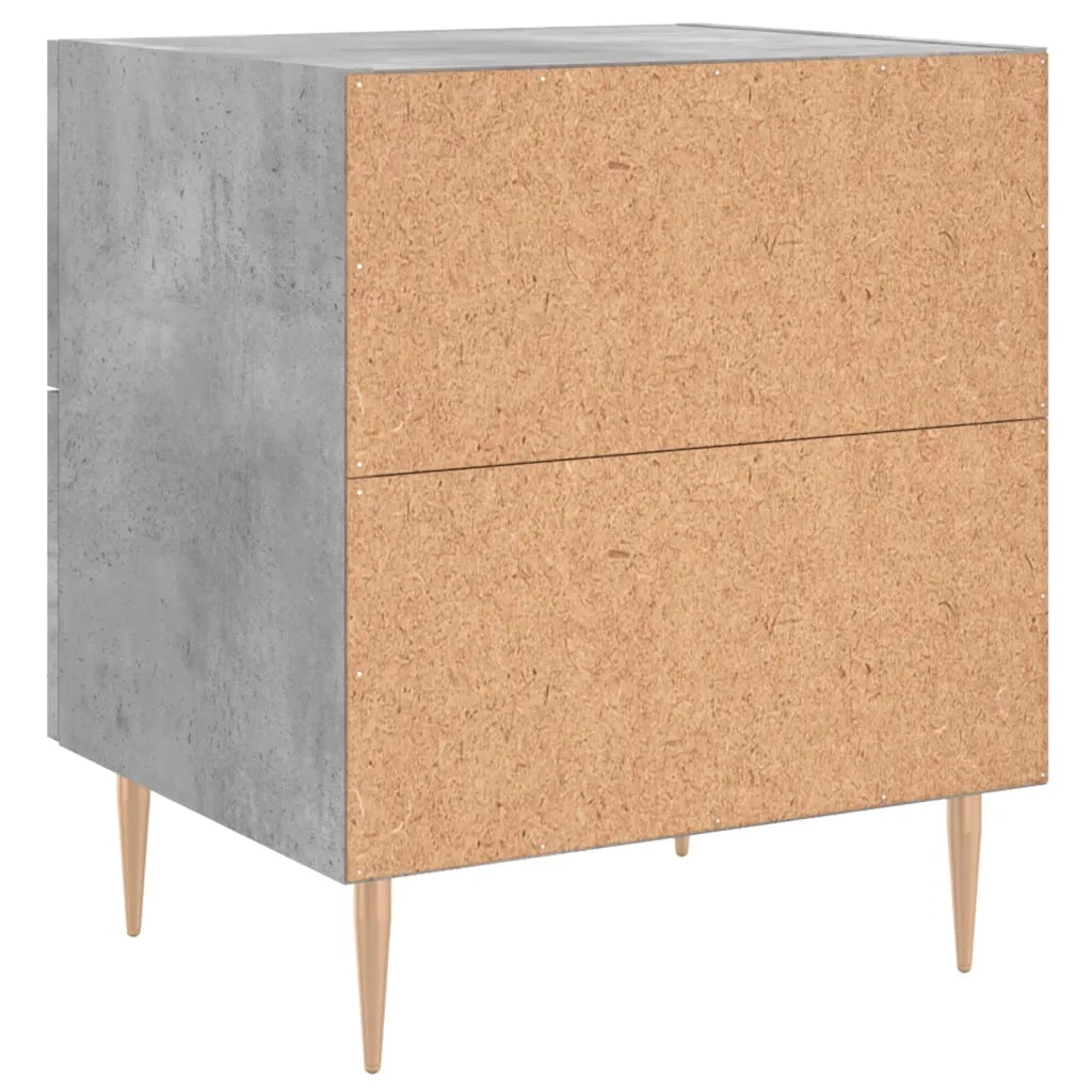 Comodino | Armadio da Notte | Mobiletto da notte Grigio Cemento 40x35x47,5 cm in Legno Multistrato