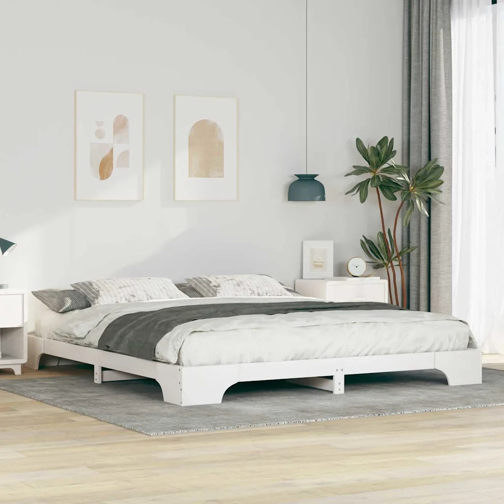 Struttura del letto Bianco 180 x 210 cm Pino massello