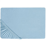 Lenzuolo con angoli cotone azzurro 180 x 200 cm coprimaterasso elasticizzato modello classico a tinta unita camera da letto classica
