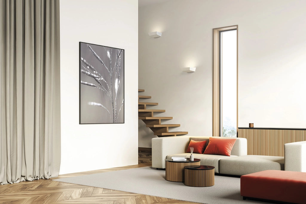 ANCHISE applique a Parete 1 Luce in gesso bianco attacco GX53 l.15x16cm