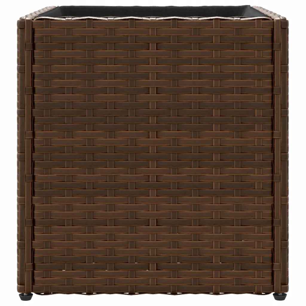 vidaXL Fioriere da Giardino 2 pz Marrone 36x30x32 cm in Polyrattan