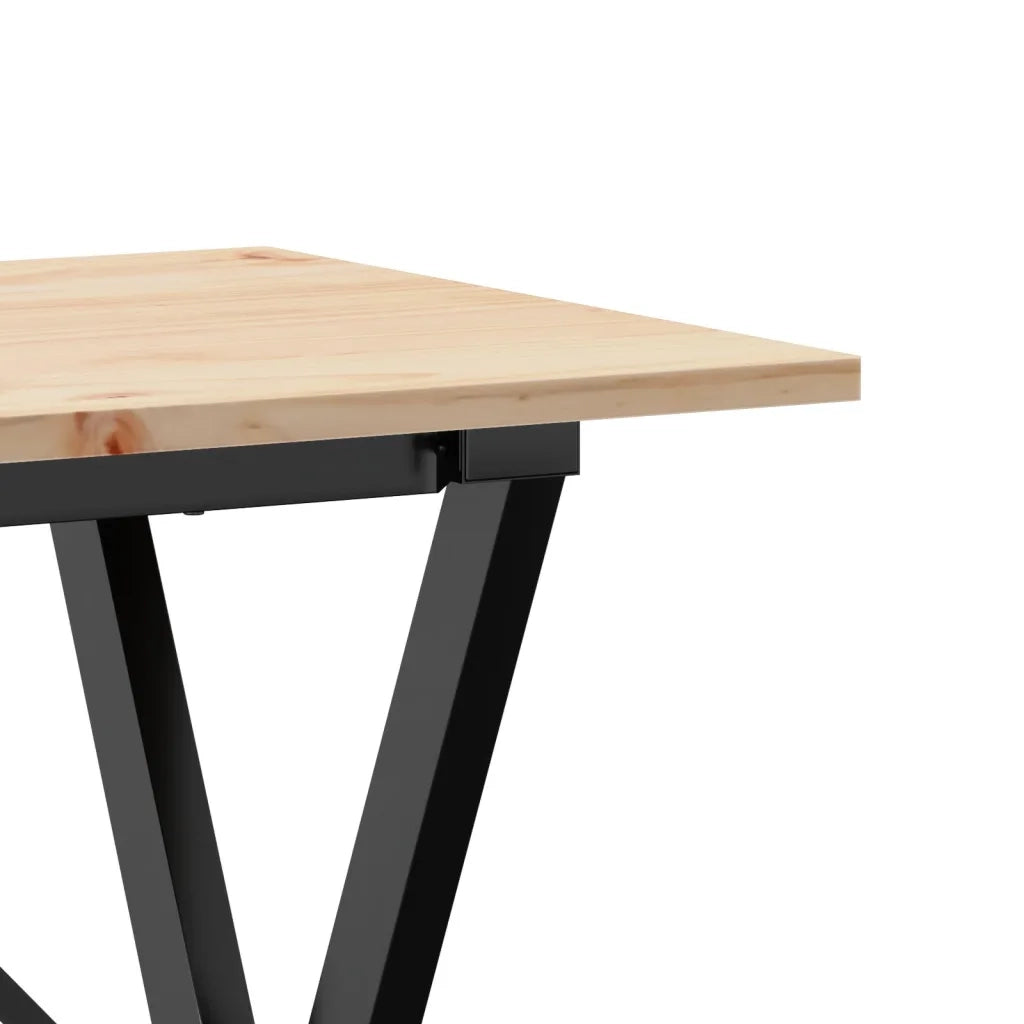 Tavolo da Pranzo Telaio a X 100x50x75 cm Legno Pino e Acciaio