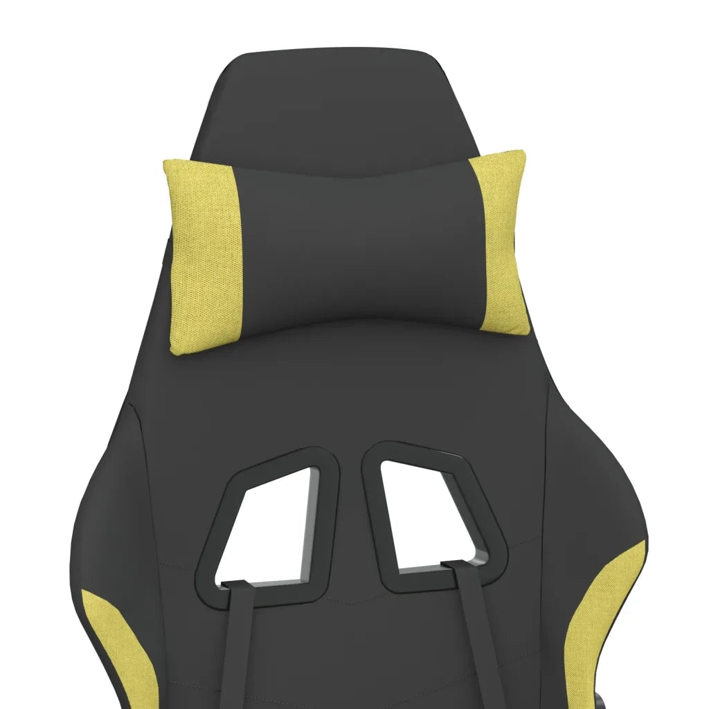 Sedia da Gaming | Sedia da e-sports Nero e Verde Chiaro in Tessuto