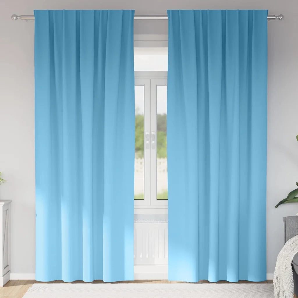 Tende Blackout con Anelli 2 pcs Blu Chiaro 260 x 140 cm 4107437