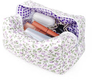 Borsa di cosmetici, organizzatore di trucco, borsa multifunzionale, set per donne e ragazze, corduroy
