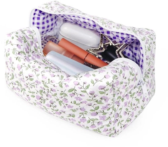 Borsa di cosmetici, organizzatore di trucco, borsa multifunzionale, set per donne e ragazze, corduroy