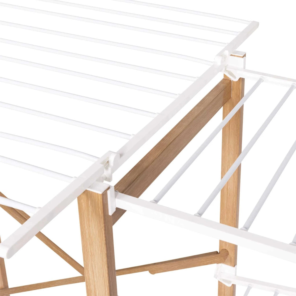 IDMarket - Stendibiancheria di design DELUXE in finto legno con appendiabiti