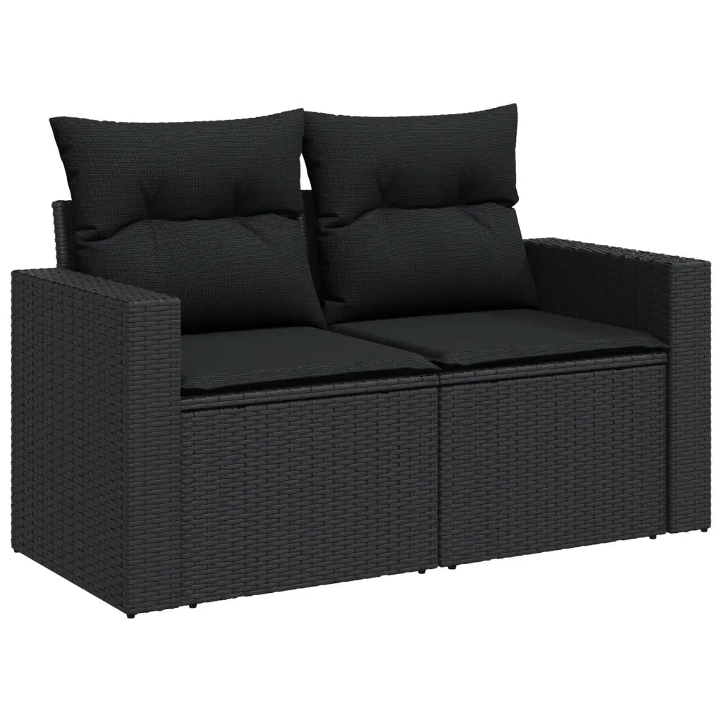 Set Divani da Giardino con Cuscini 7pz Nero Polyrattan 3256468