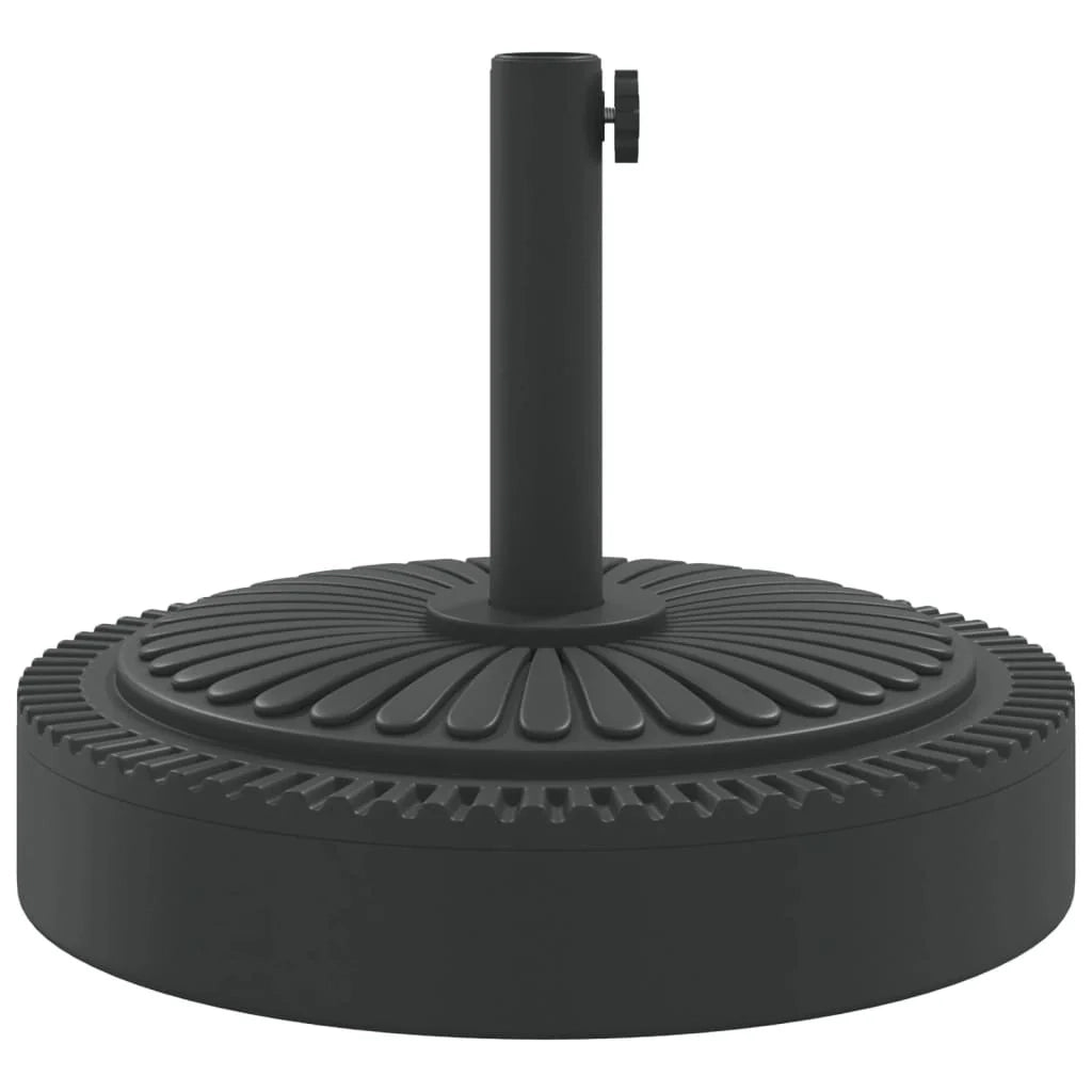 Base per ombrellone rotonda 45 x 36 cm stabile per pali da 38/48 mm con motivo a linee in PE nero 02_0056651