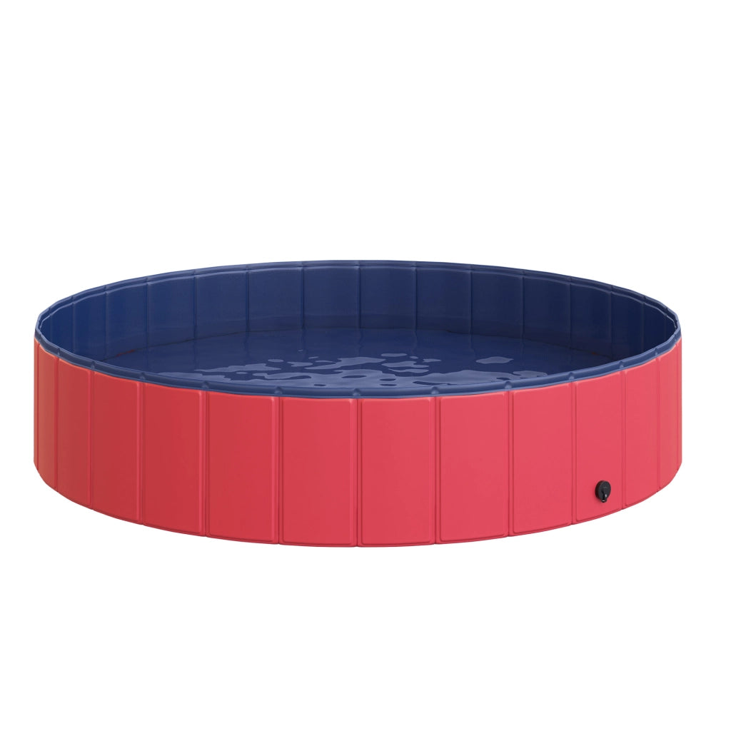 Vasca da bagno per cani e gatti pieghevole ¨C zephmum ¨C plastica e legno rosso ?140x30 cm