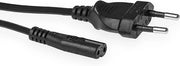 Cavo alimentatore Euro stekker a C7 femmina corto 0,25 metro nero