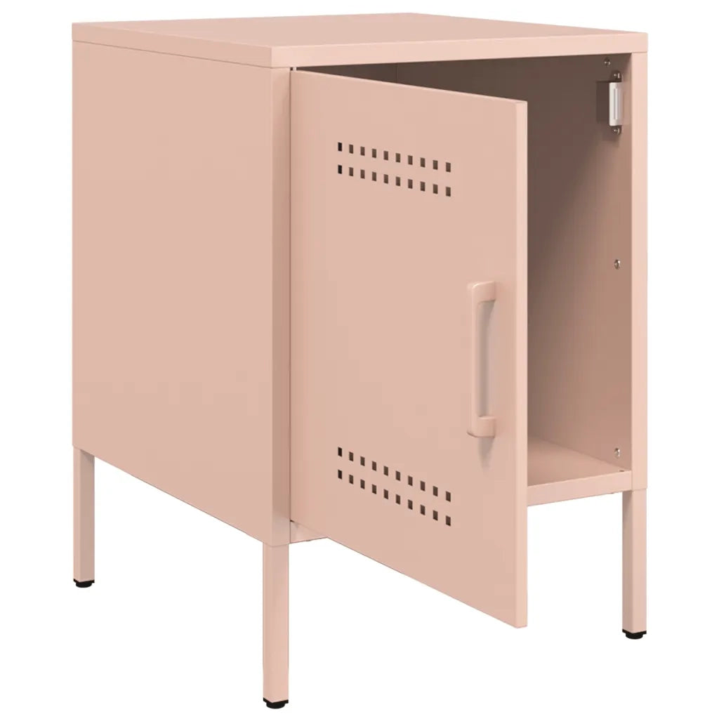 Comodini 2 pz Rosa 36x39x50,5 cm in Acciaio