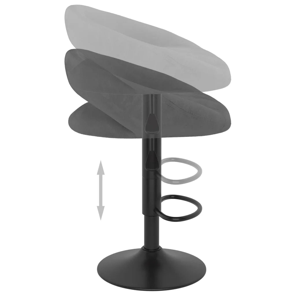Sgabelli da Bar 2 pz Grigio Scuro in Velluto cod mxl 54669